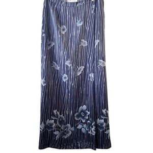 Vintage Floral Silk Maxi Skirt High Waist Long Skirt Cottagecore Size‎ M